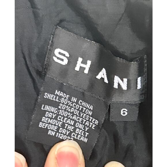 Shani Women’s 6 Black White Sleeveless Embroidered A-Line Midi Boho Shift Dress - Picture 4 of 5